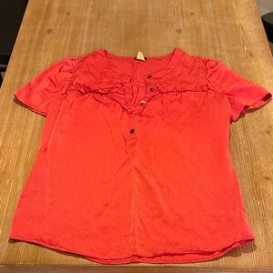 J. Crew Vibrant Red/Pink Blouse